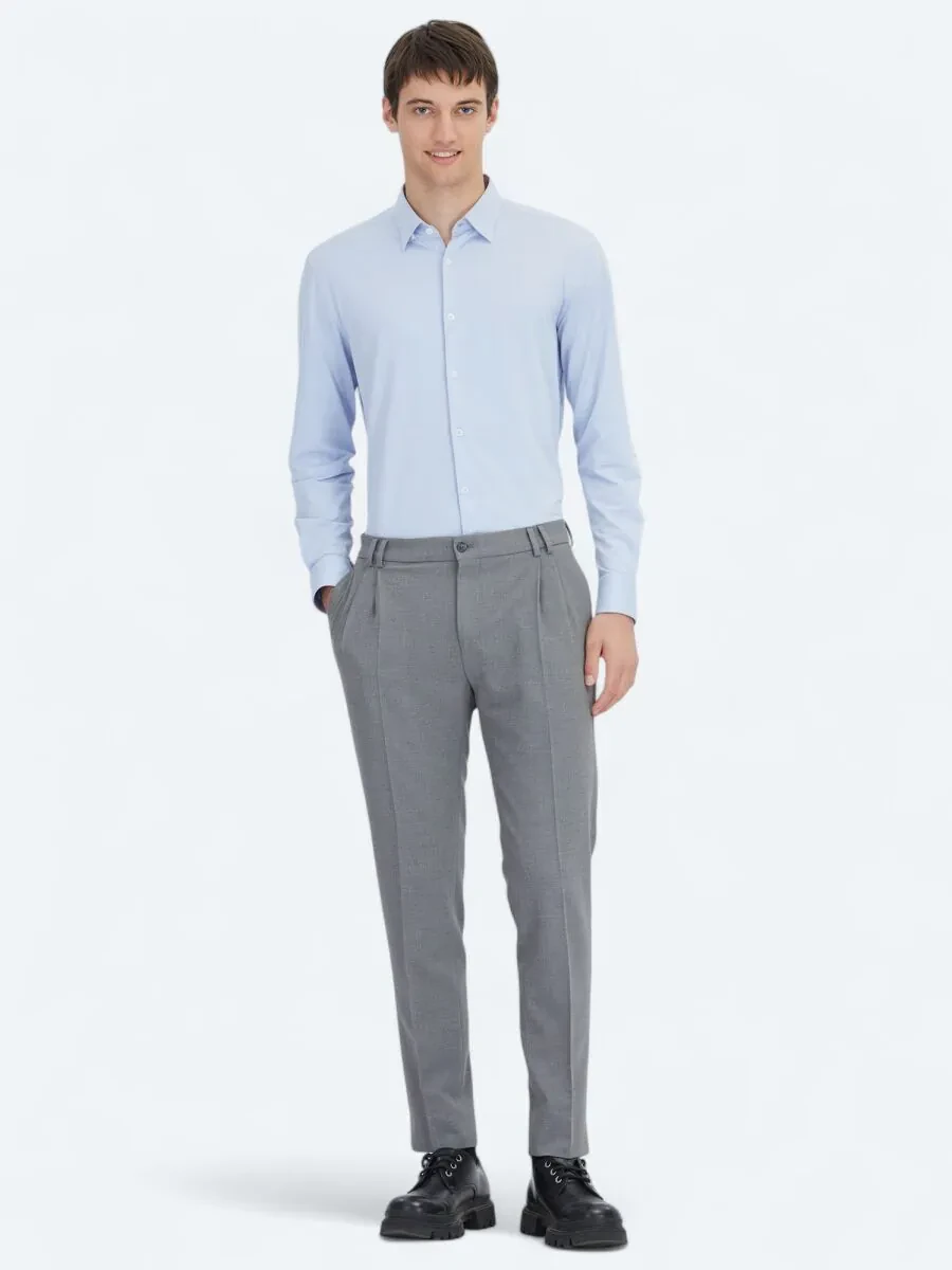 Blue Regular Fit Knitting Sport Cotton Blended Shirt - 2