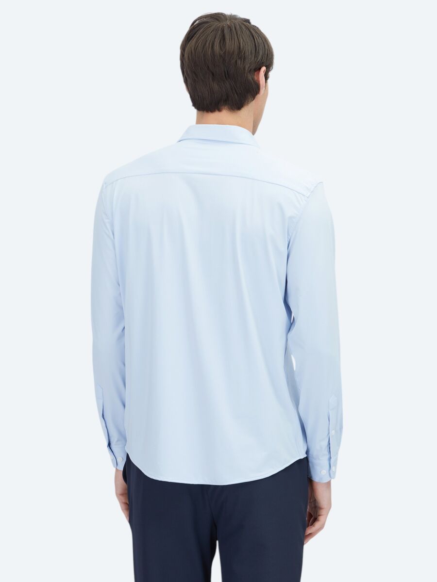 Blue Regular Fit Long Knitting Casual Shirt - 6