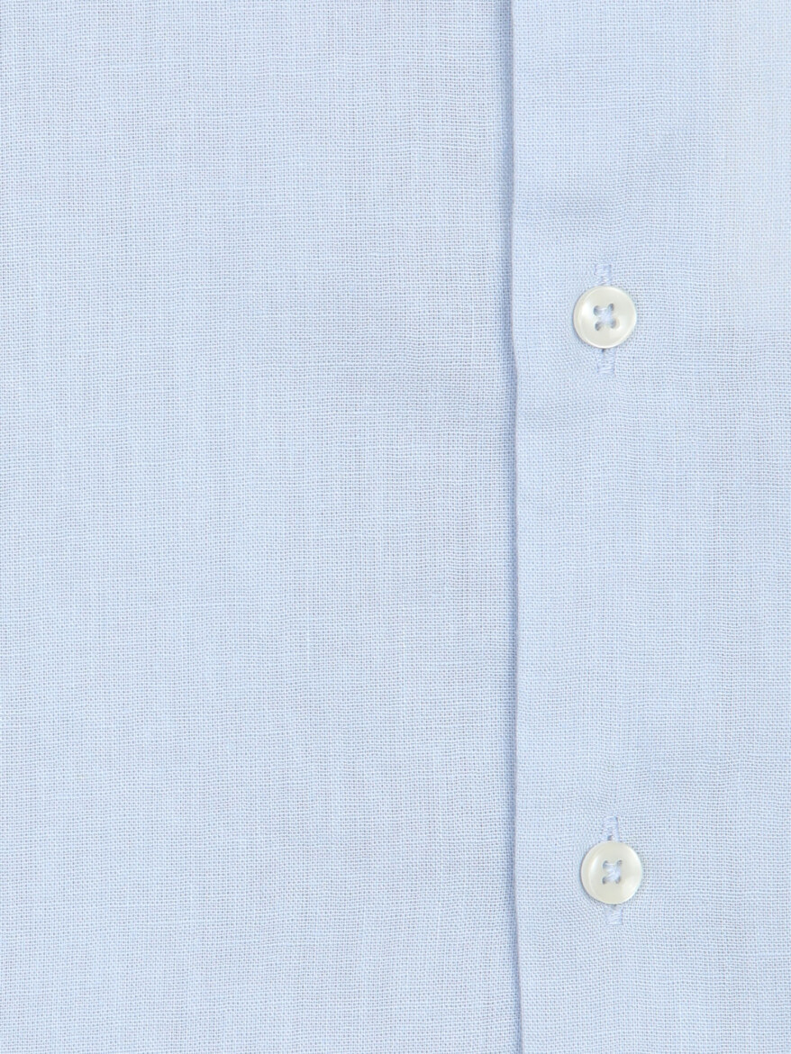Blue Regular Fit Long Weaving Casual Cotton Blended Shirt - 10
