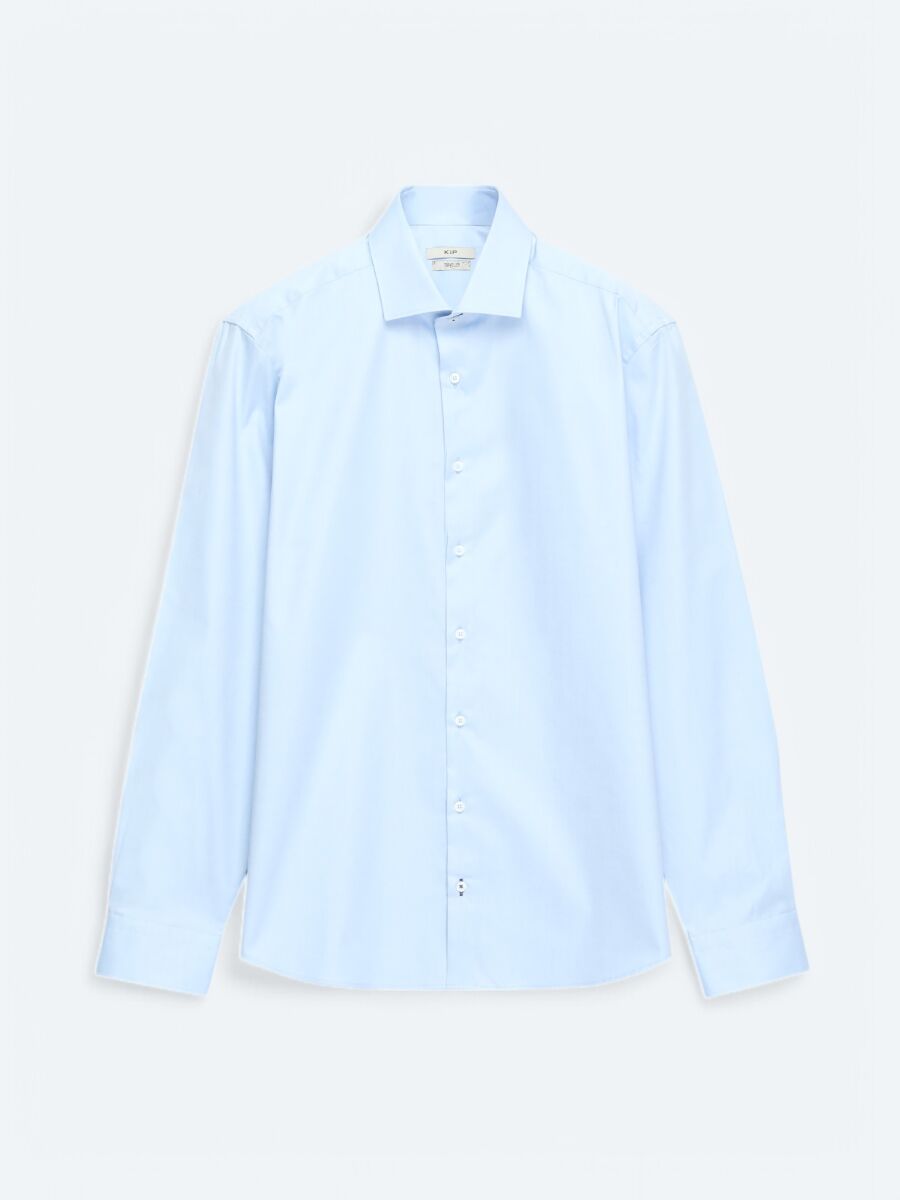 Blue Regular Fit Long Weaving Classical 100% Cotton Shirt - 7