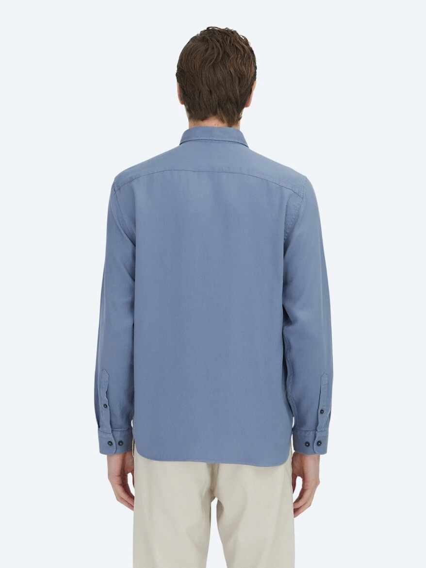 Blue Regular Fit Weaving Casual Shirt - 6