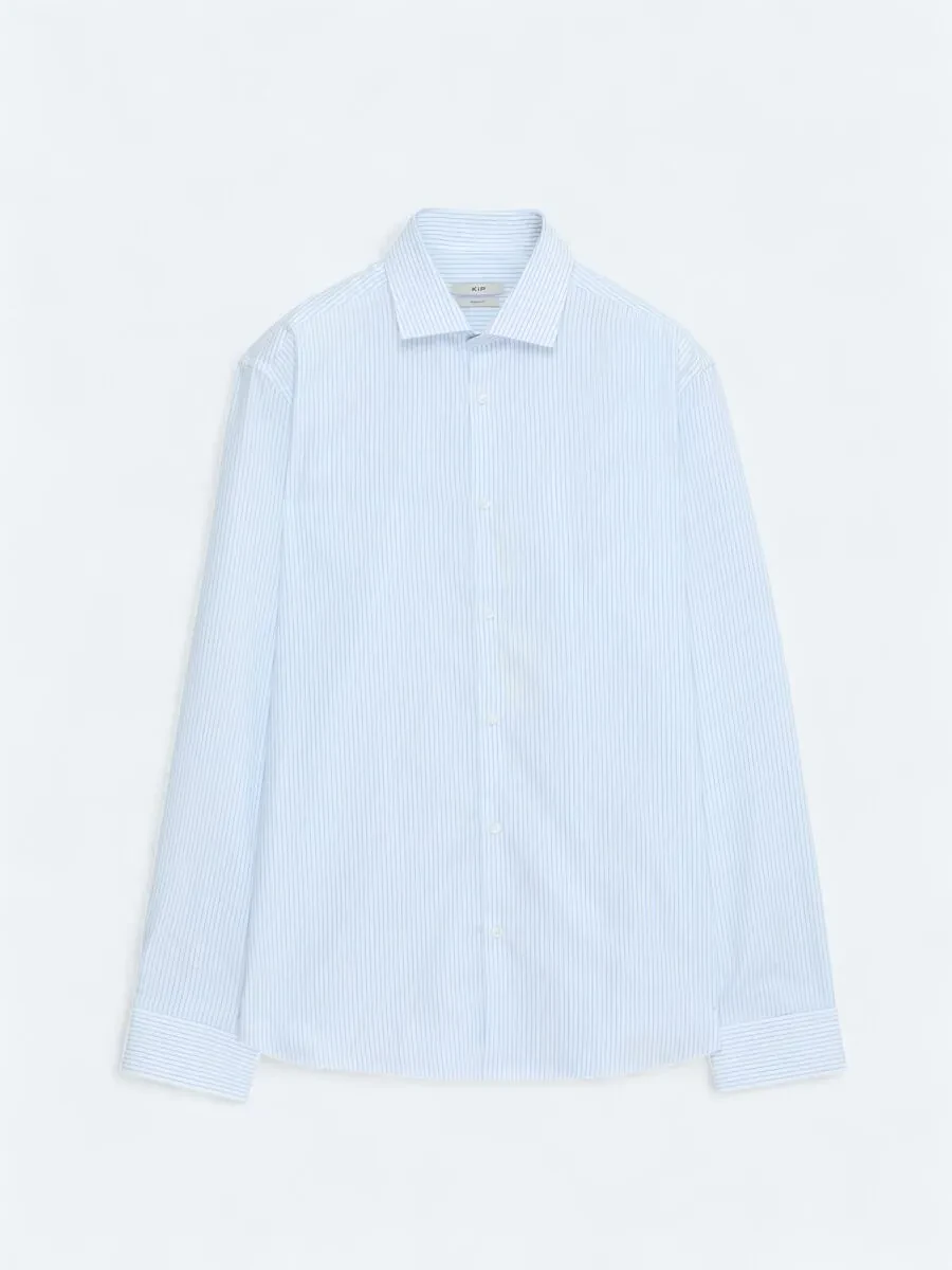 Blue Regular Fit Weaving Classical 100% Cotton Shirt - 6