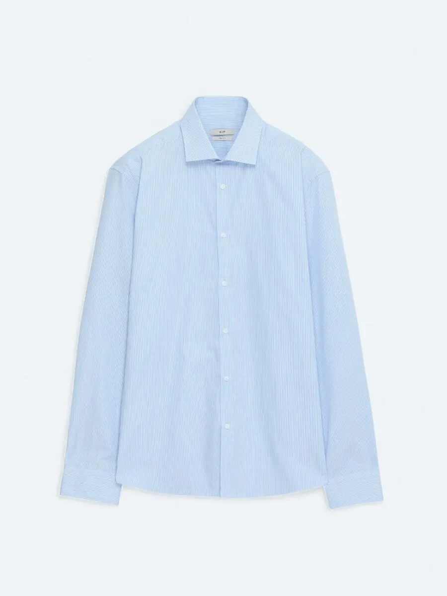 Blue Regular Fit Weaving Classical 100% Cotton Shirt - 7