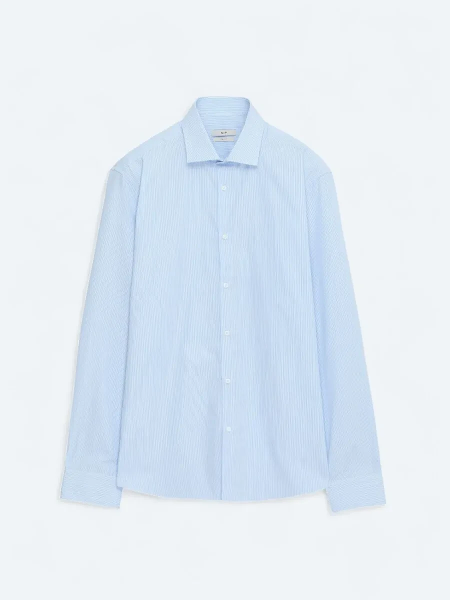 Blue Regular Fit Weaving Classical 100% Cotton Shirt - 7