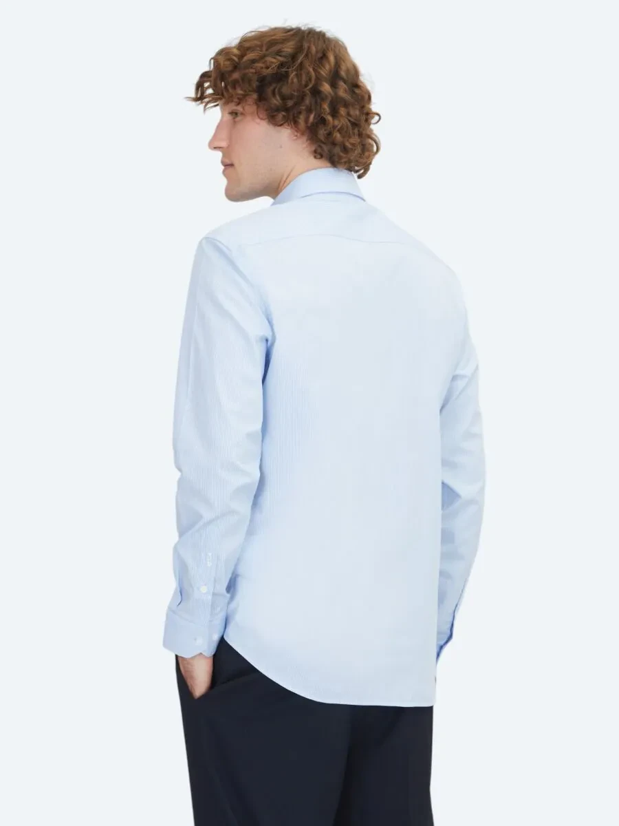 Blue Regular Fit Weaving Classical 100% Cotton Shirt - 6