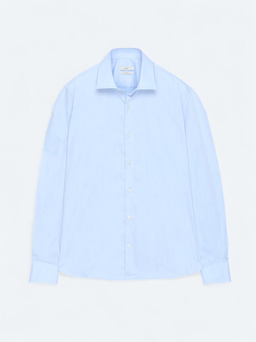 Blue Regular Fit Weaving Classical Cotton Blended Shirt - 6