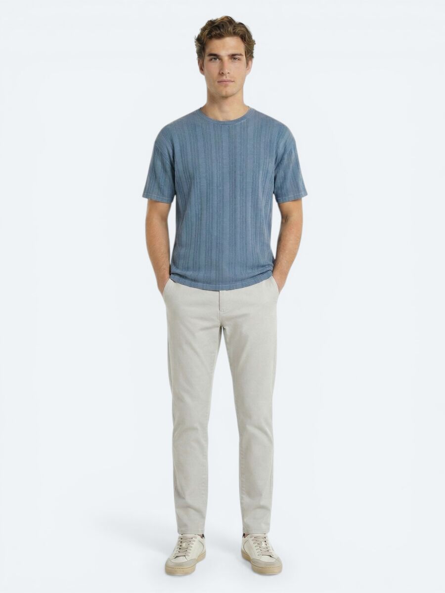 Blue Striped 100% Cotton T-Shirt - 2