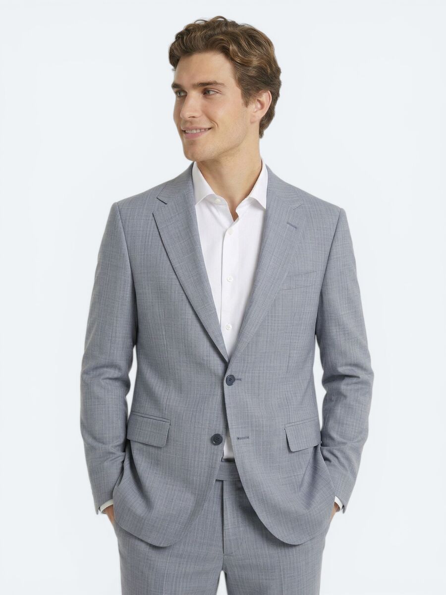 Blue Striped Modern Fit Wool Blended Suit - 2