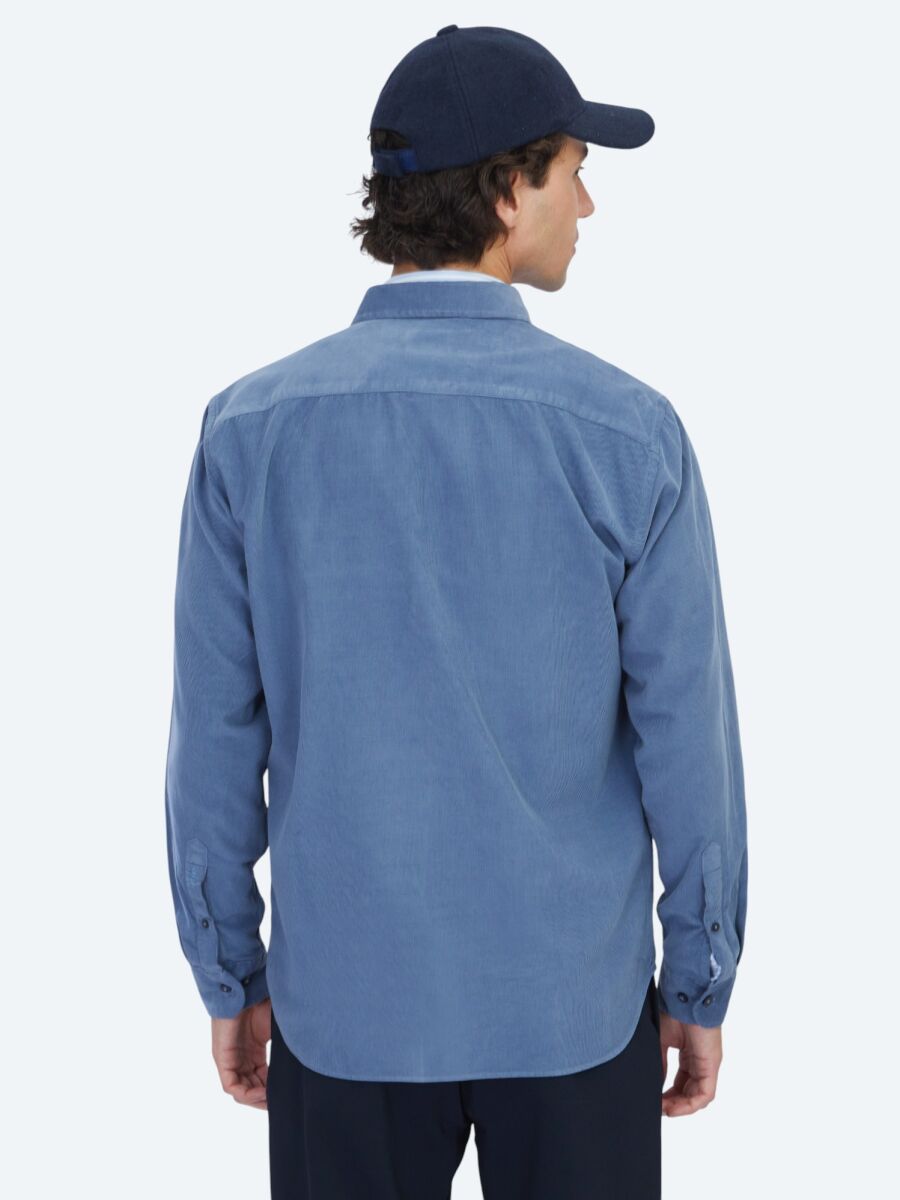 Blue Striped Regular Fit Long Weaving Casual 100% Cotton Shirt - 5