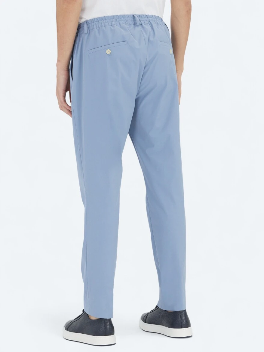 Blue Weaving Jogging Fit Casual Trousers - 4