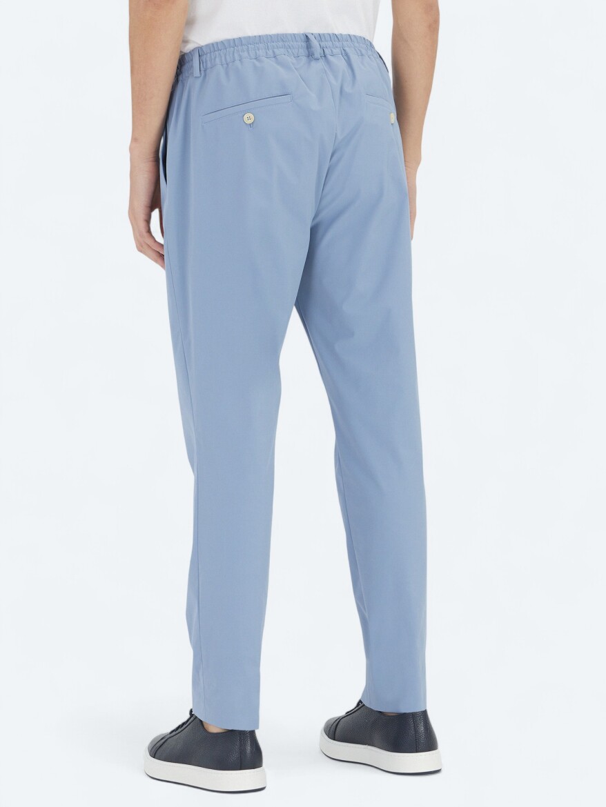 Blue Weaving Jogging Fit Casual Trousers - 4