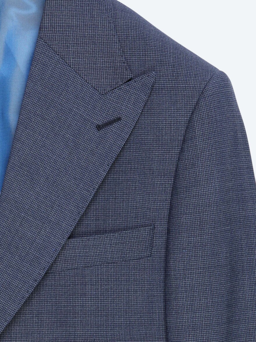 Blue Wool Blended Suit - 4