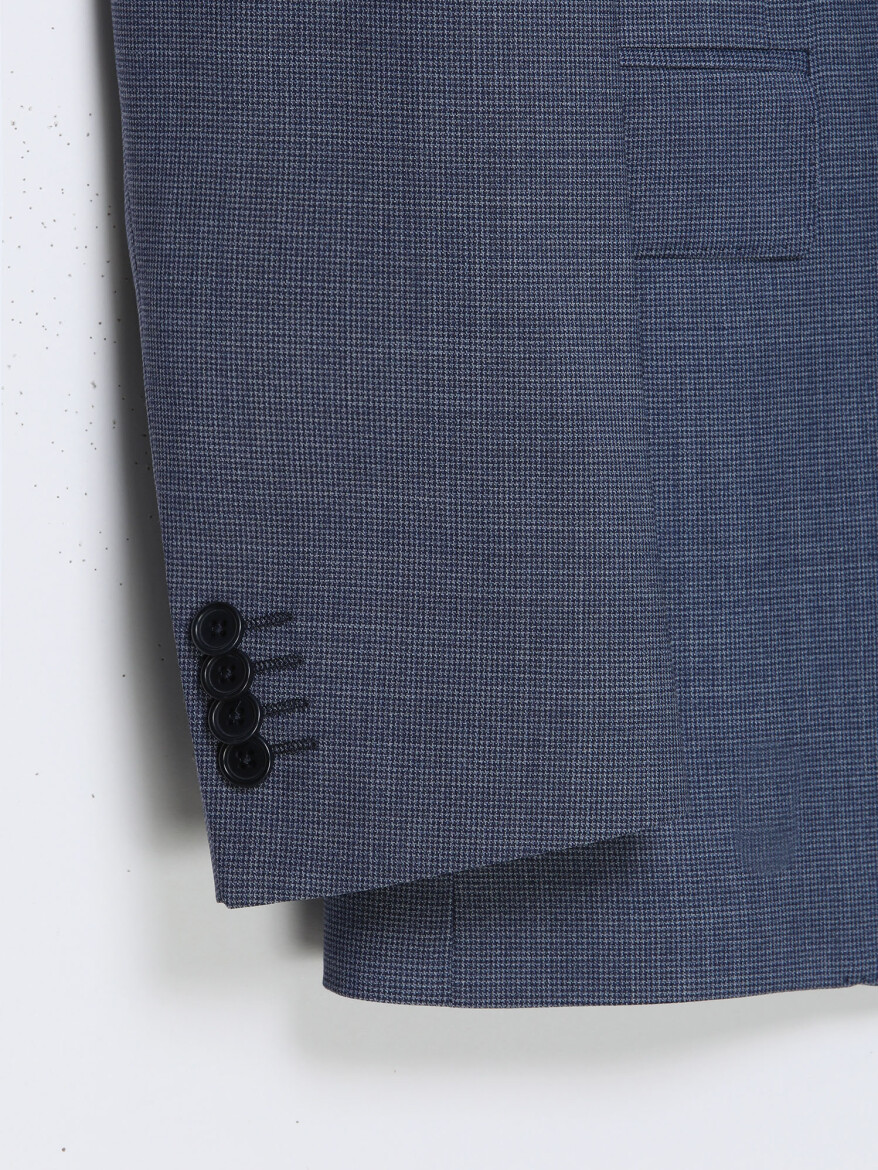 Blue Wool Blended Suit - 5