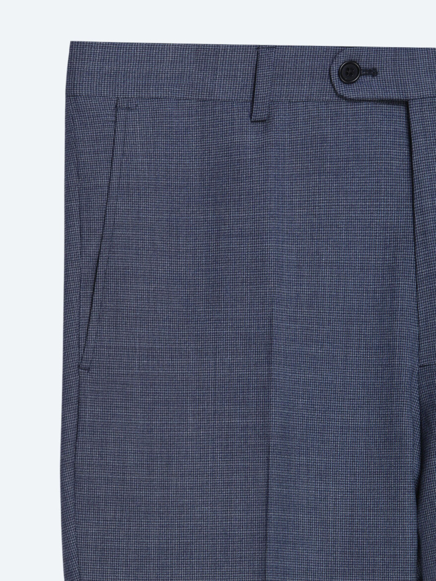 Blue Wool Blended Suit - 6
