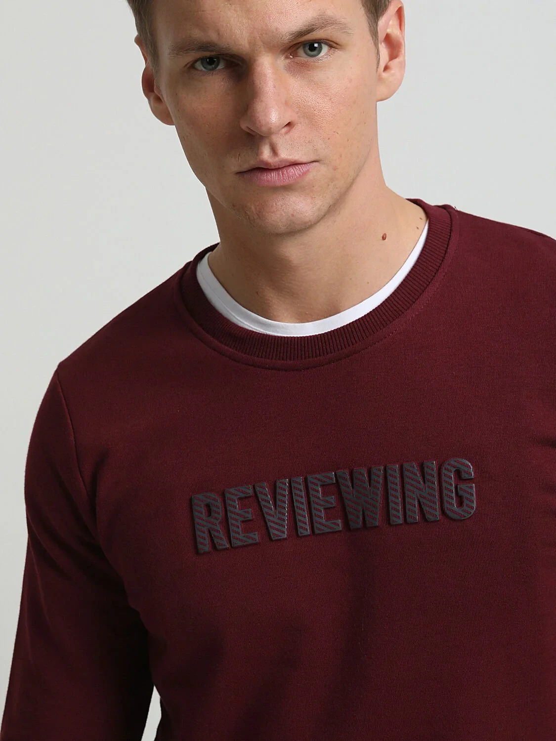 Bordo Baskılı Sweatshırt - 2