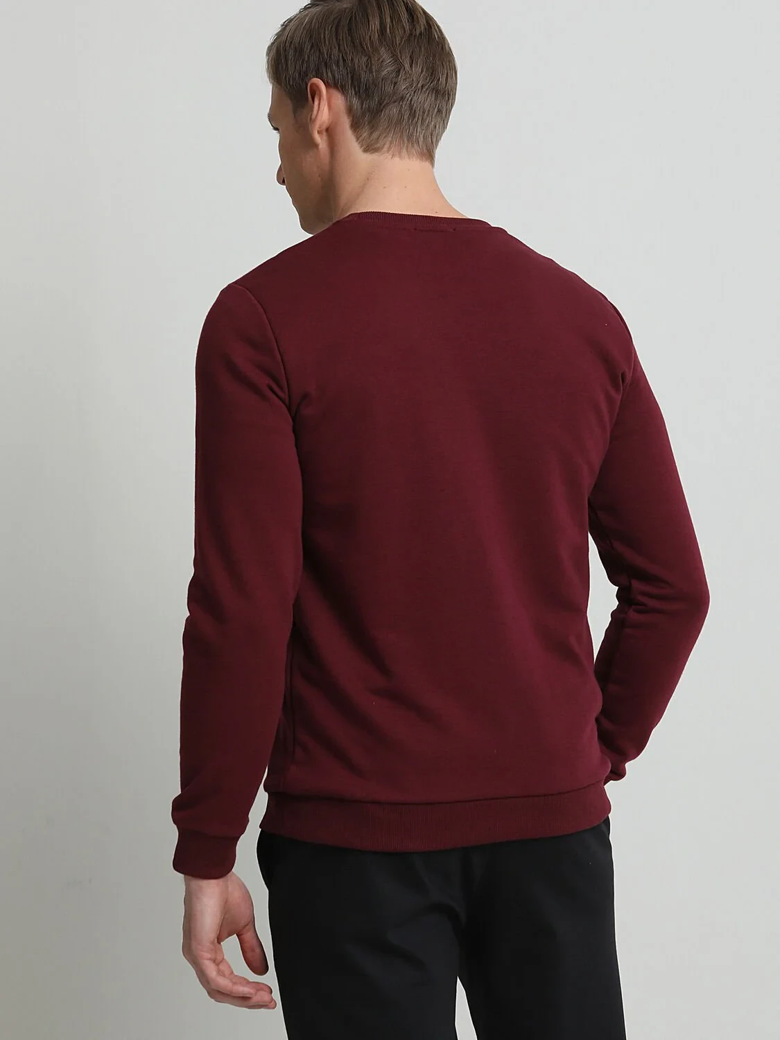 Bordo Baskılı Sweatshırt - 4