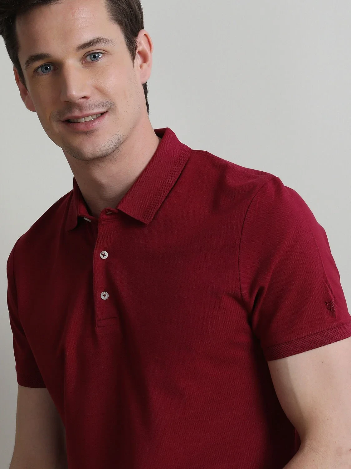 Bordo Düz Polo Yaka %100 Pamuk T-Shirt - 4