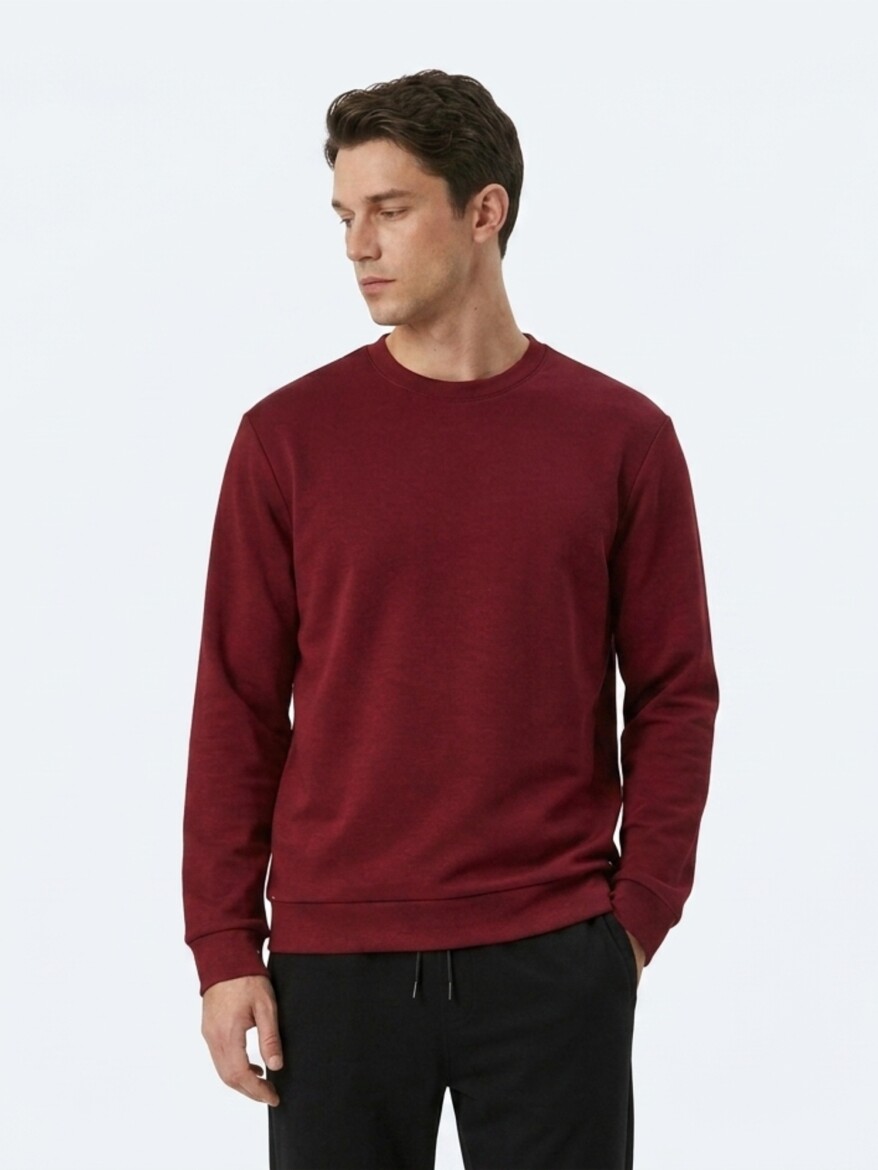 Bordo Düz Sweatshırt - KİP