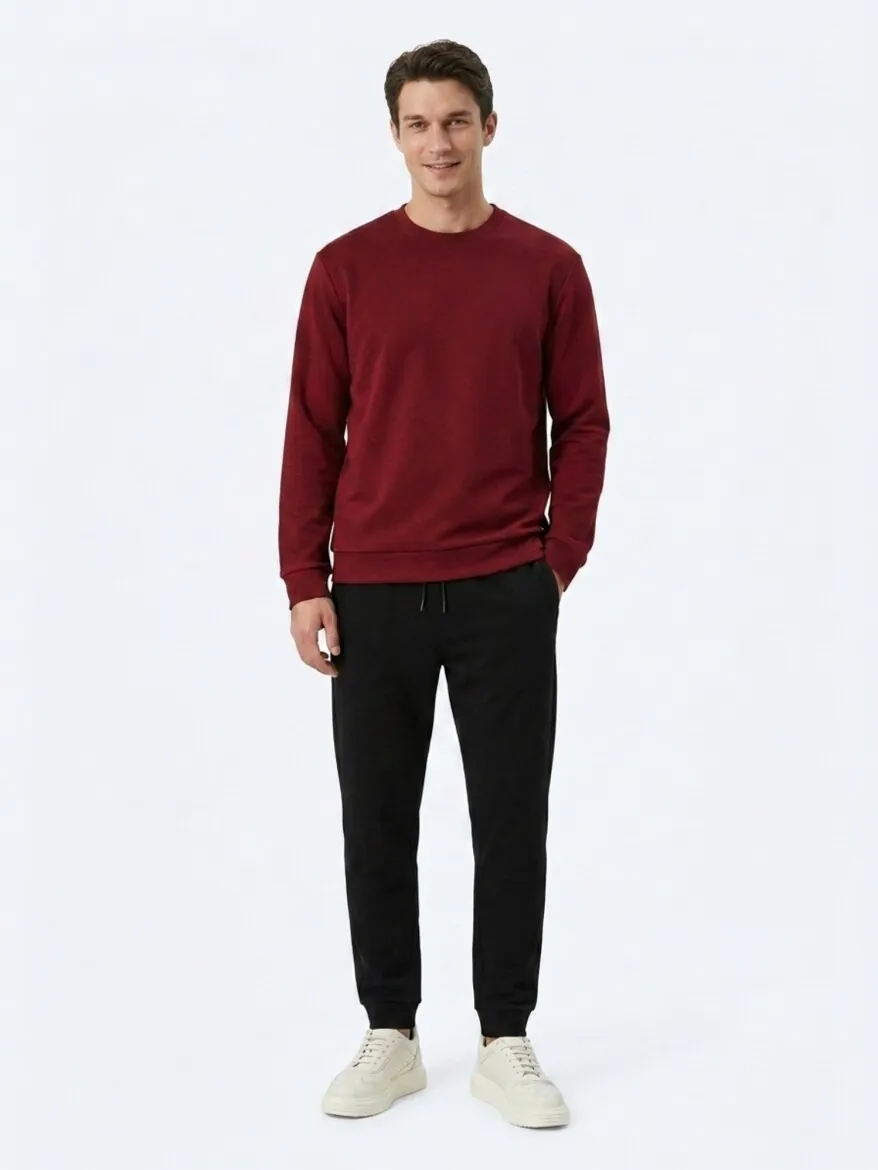 Bordo Düz Sweatshırt - KİP