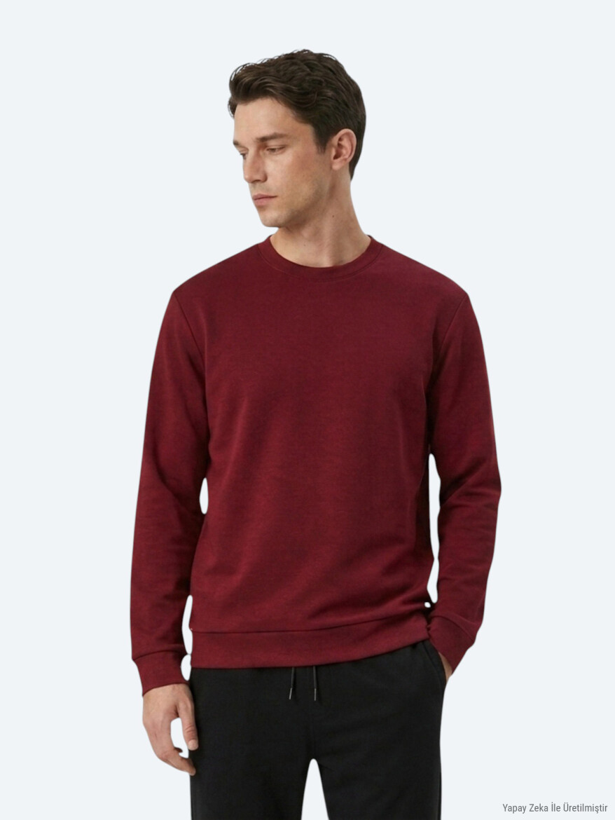 Bordo Düz Sweatshırt - KİP