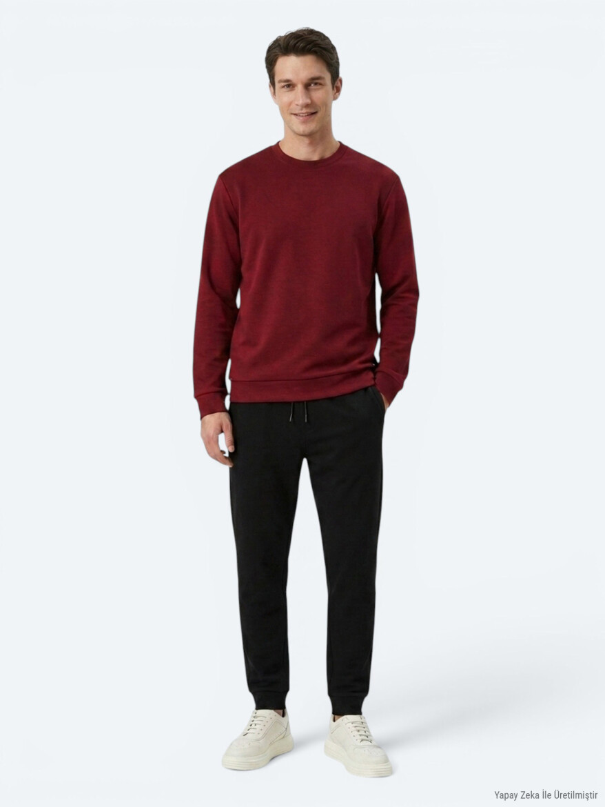 Bordo Düz Sweatshırt - KİP