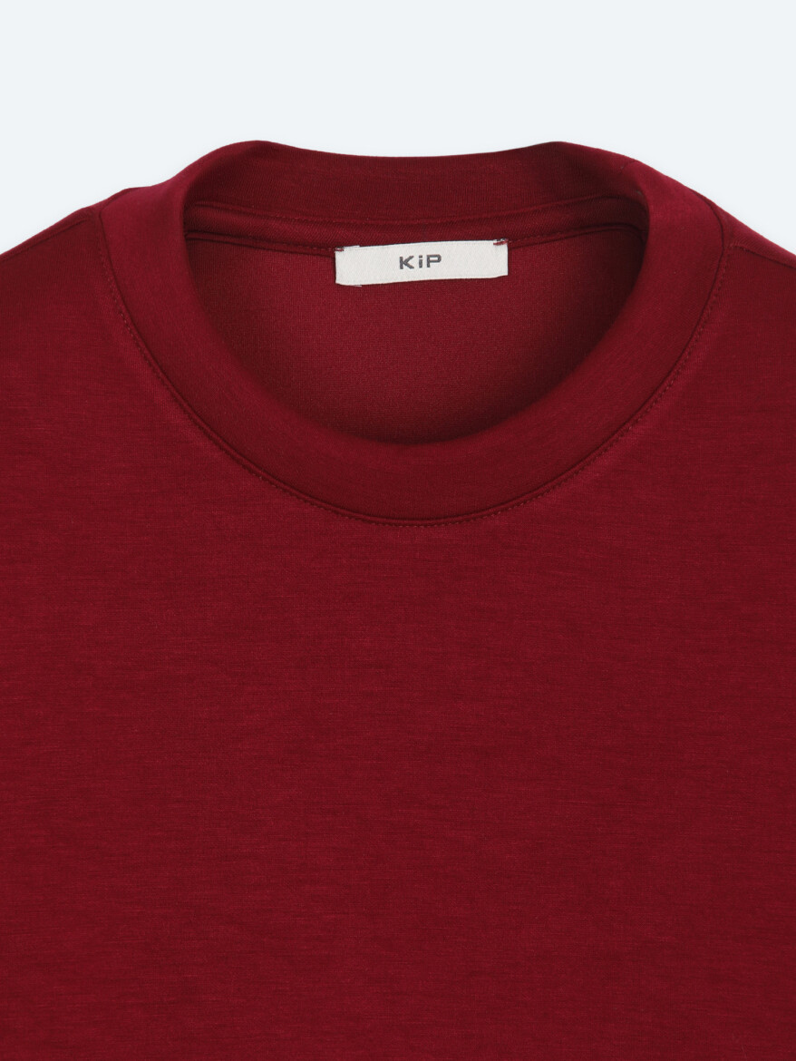 Bordo Düz Sweatshırt - 8