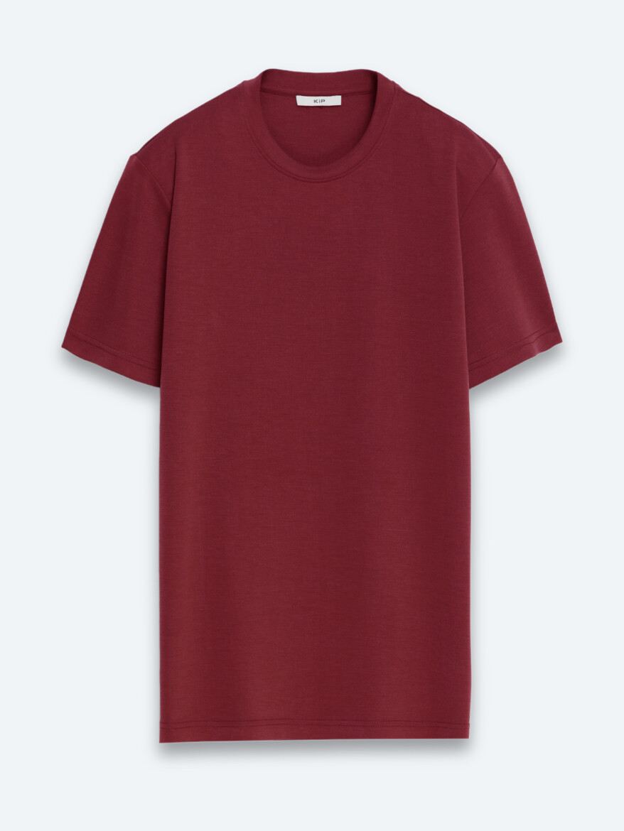 Bordo Düz T-Shirt - 6