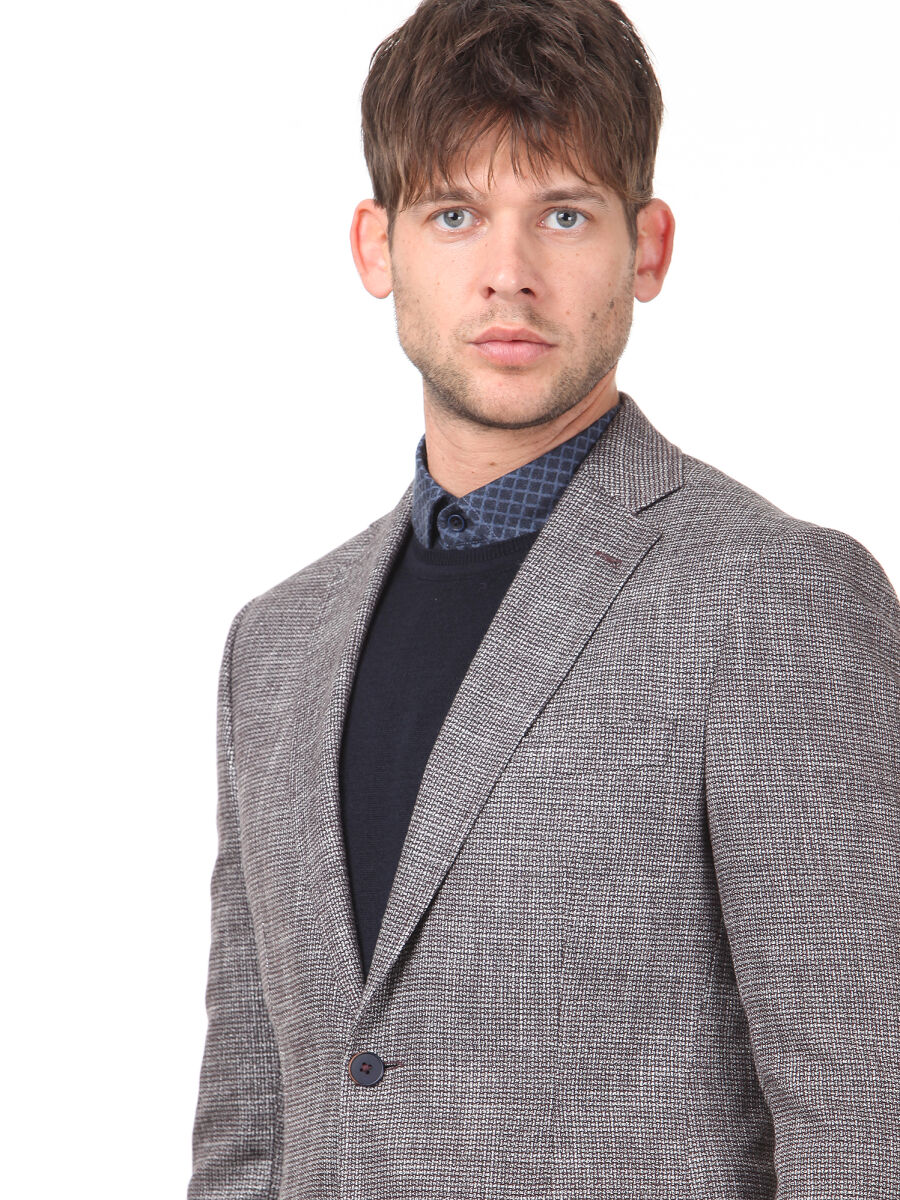 Bordo Mikro Modern Fit Ceket - 2
