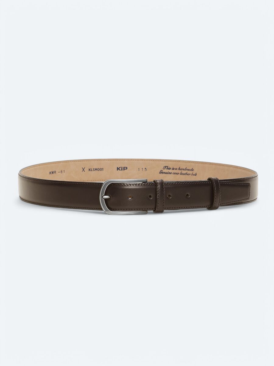 Brown %100 Cow Leather Belt - 1