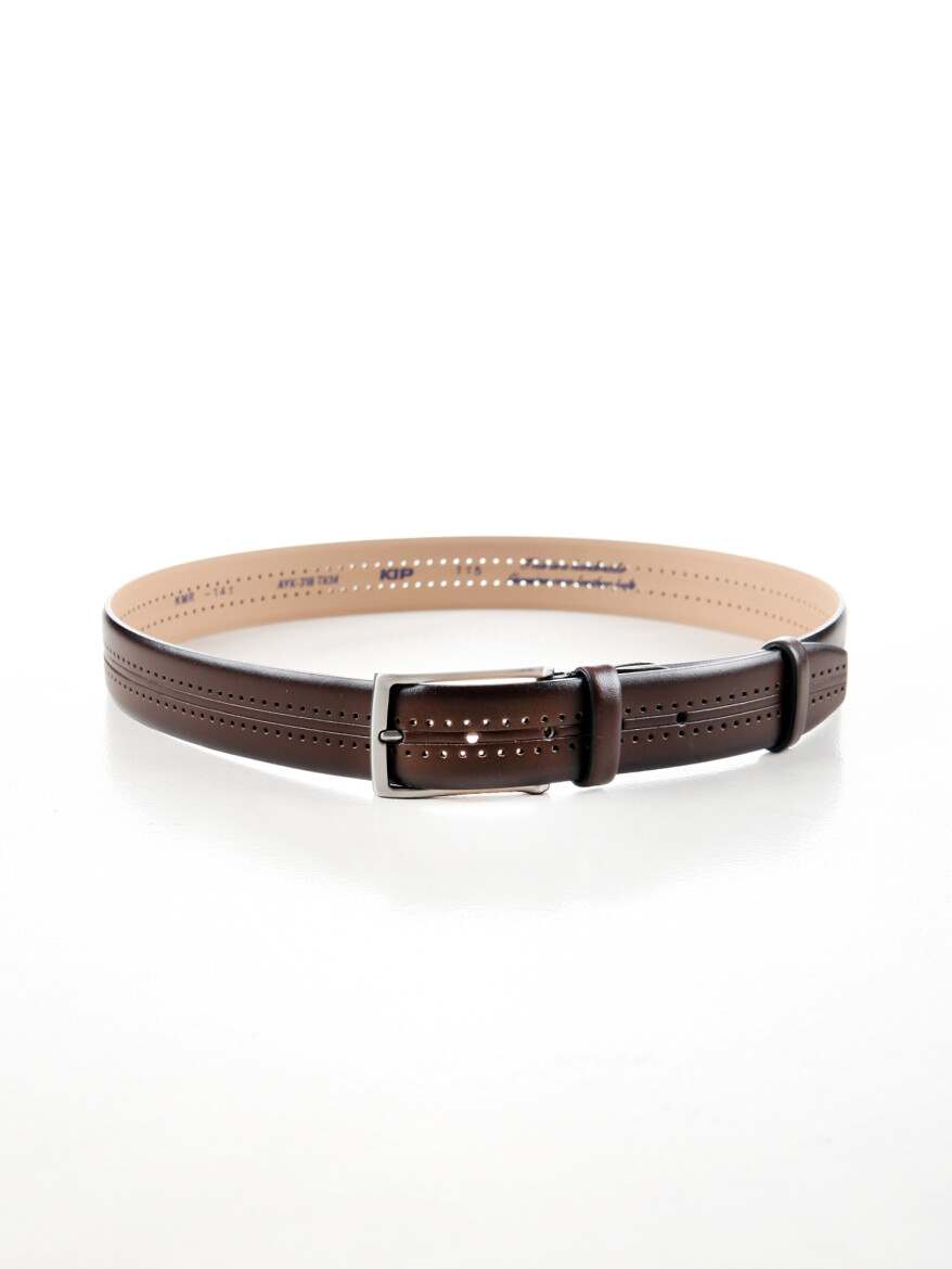 Brown %100 Leather Belt - KİP