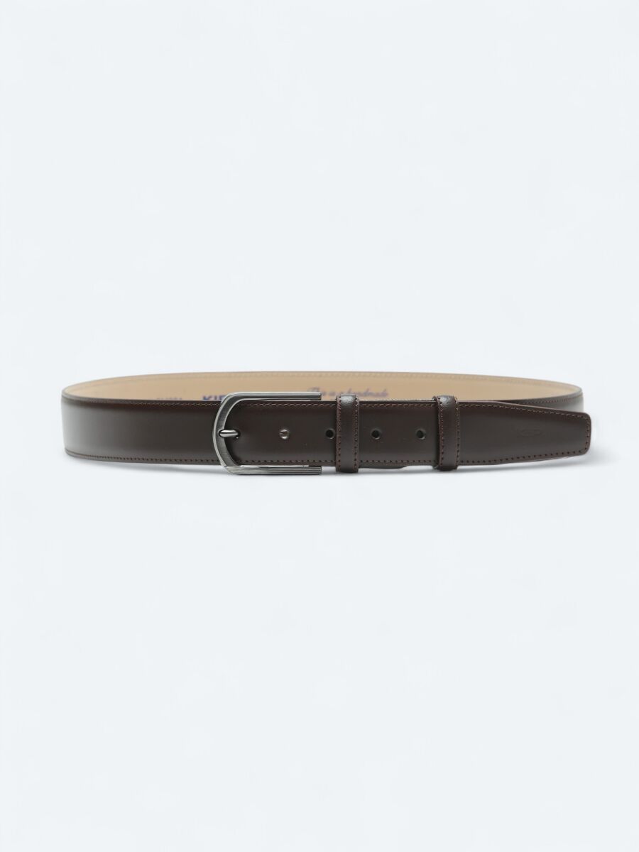 Brown %100 Leather Belt - 1
