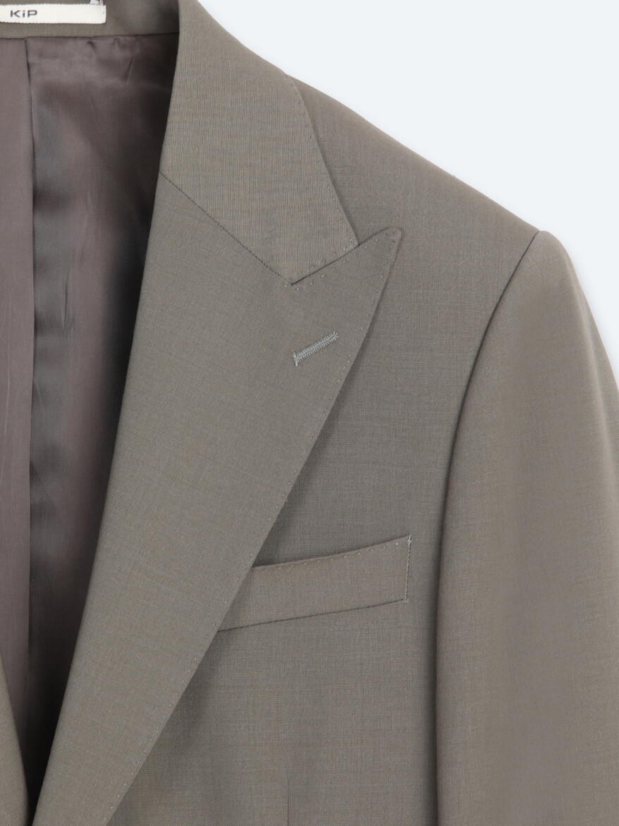Brown Checkered Modern Fit 100% Wool Suit - 8