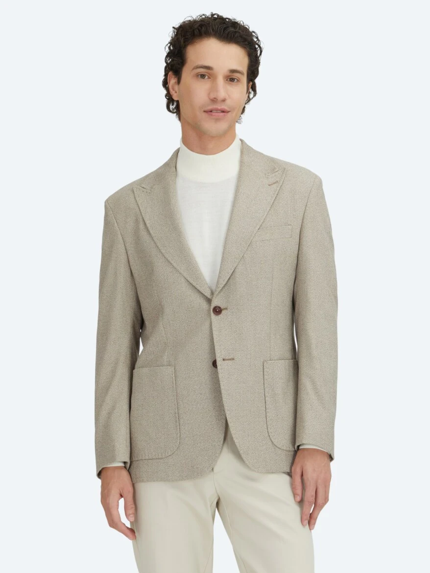 Brown Checkered Modern Fit Jacket - KİP