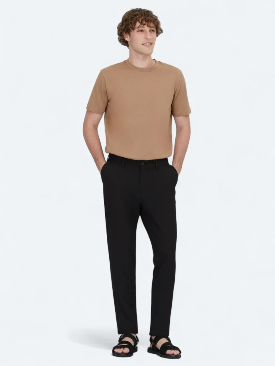 Brown Crew Neck 100% Cotton T-Shirt - 2