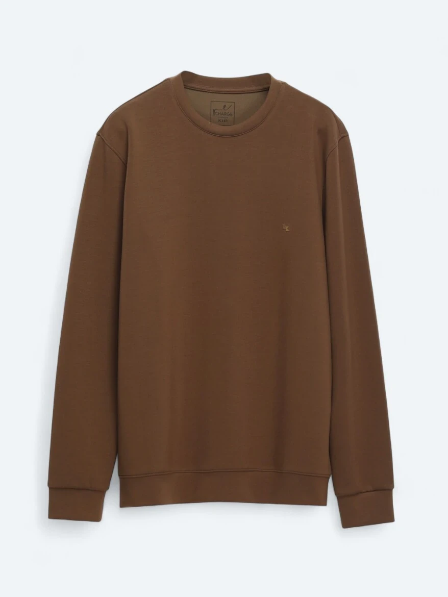 Brown Crew Neck Sweatshirt - 6