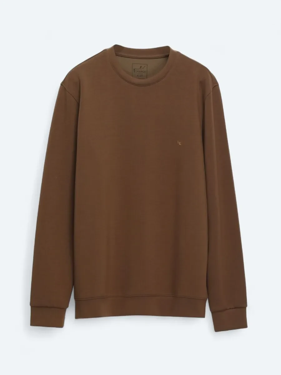Brown Crew Neck Sweatshirt - 6