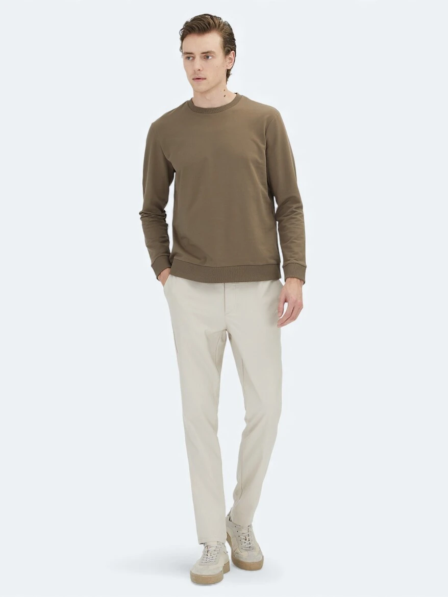 Brown Crew Neck Sweatshirt 