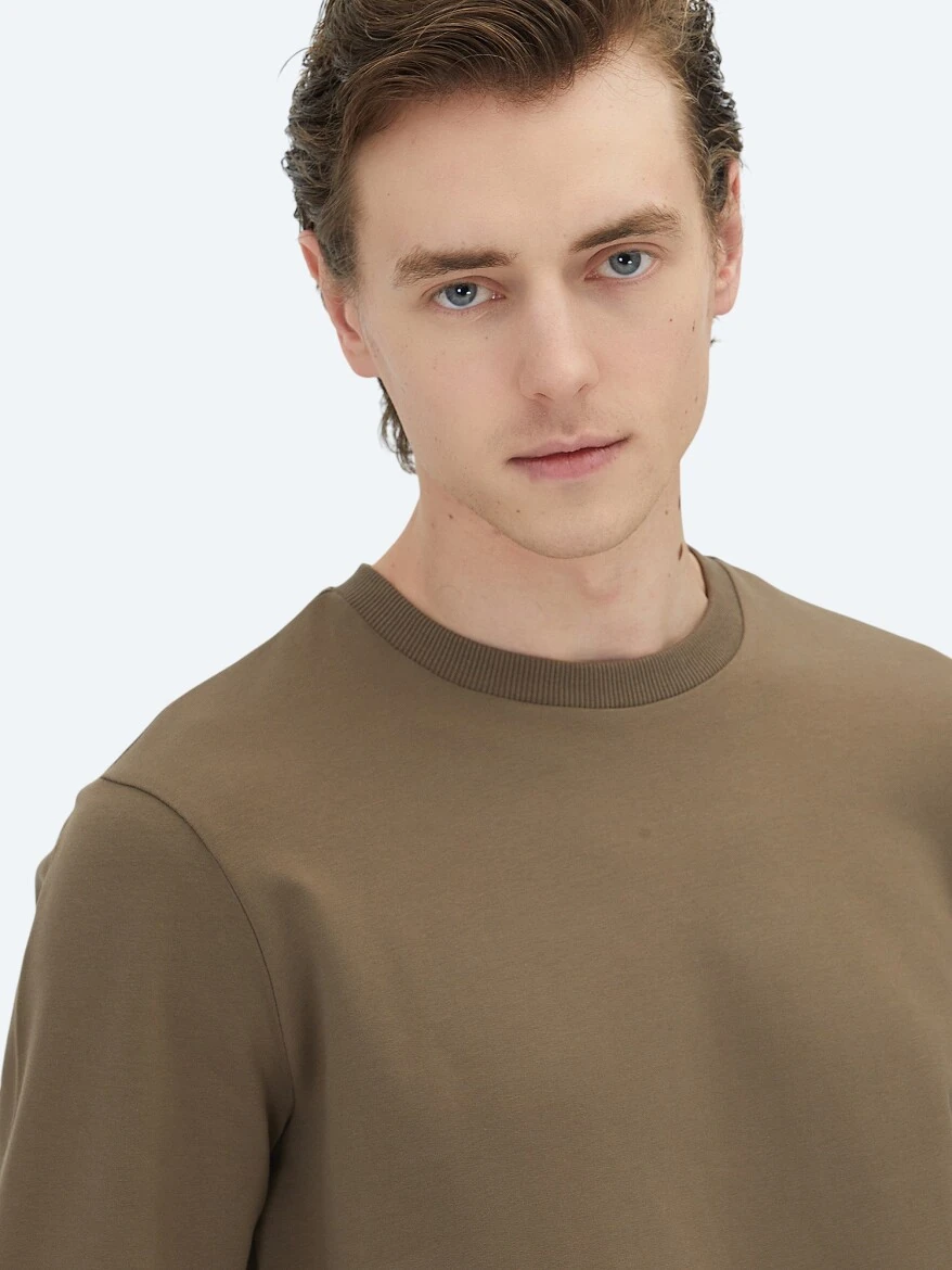 Brown Crew Neck Sweatshirt - 4