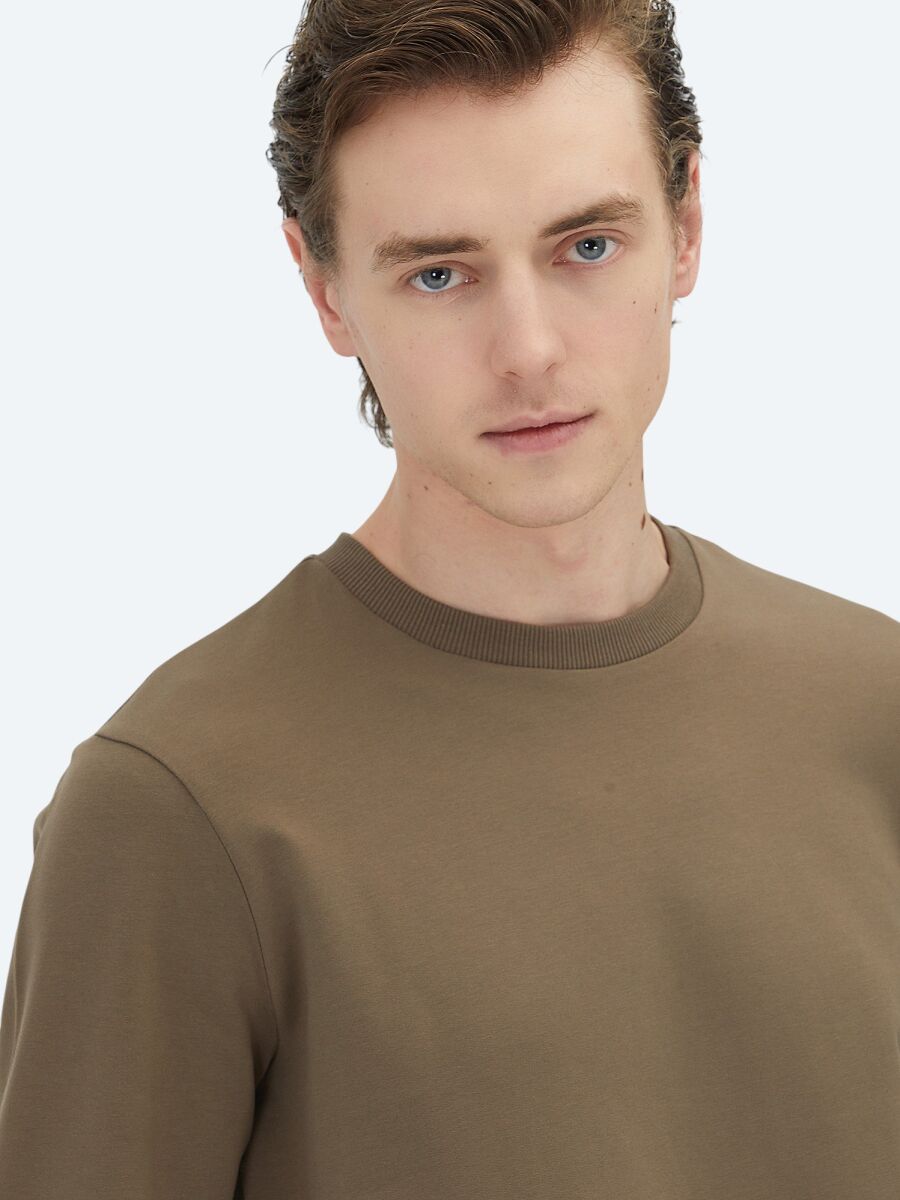 Brown Crew Neck Sweatshirt - 4