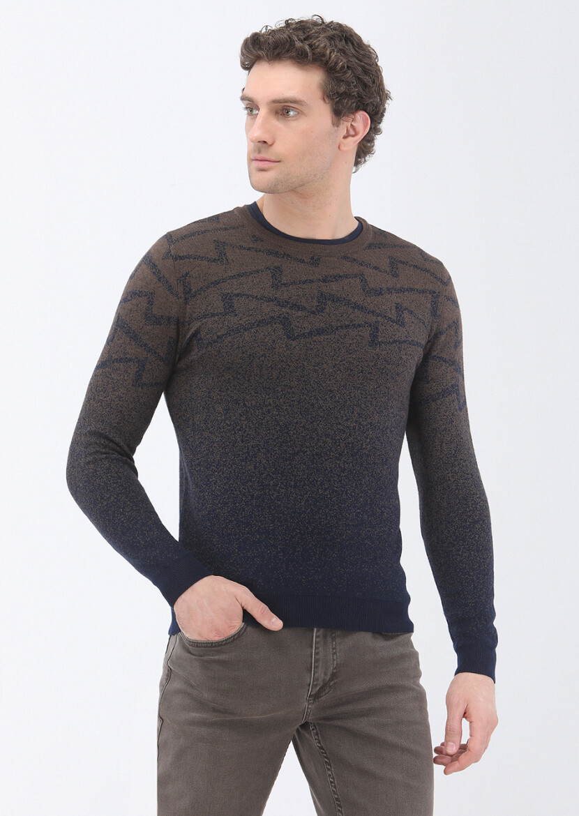 Brown Knitwear Sweatshirt - 1