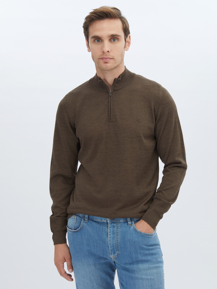 Brown Knitwear Sweatshirt - 1