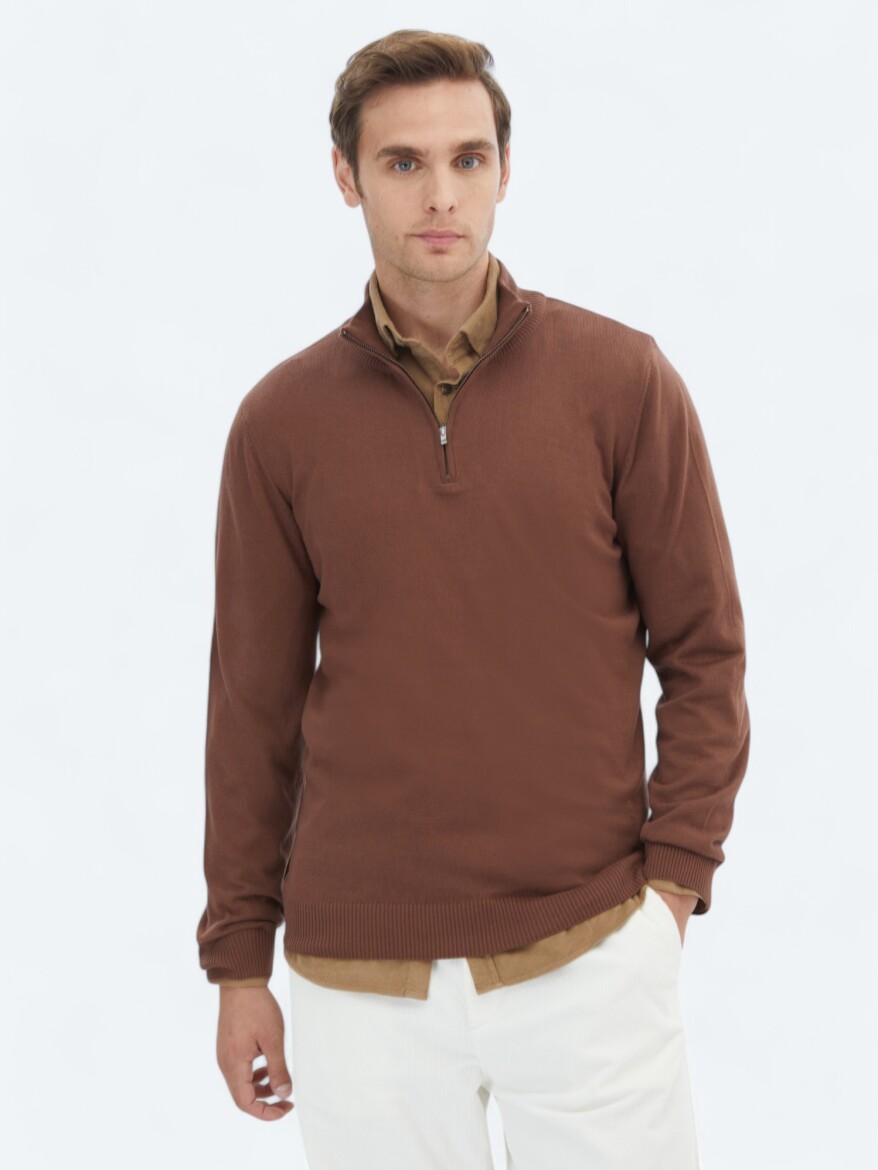 Brown Knitwear Sweatshirt - 1