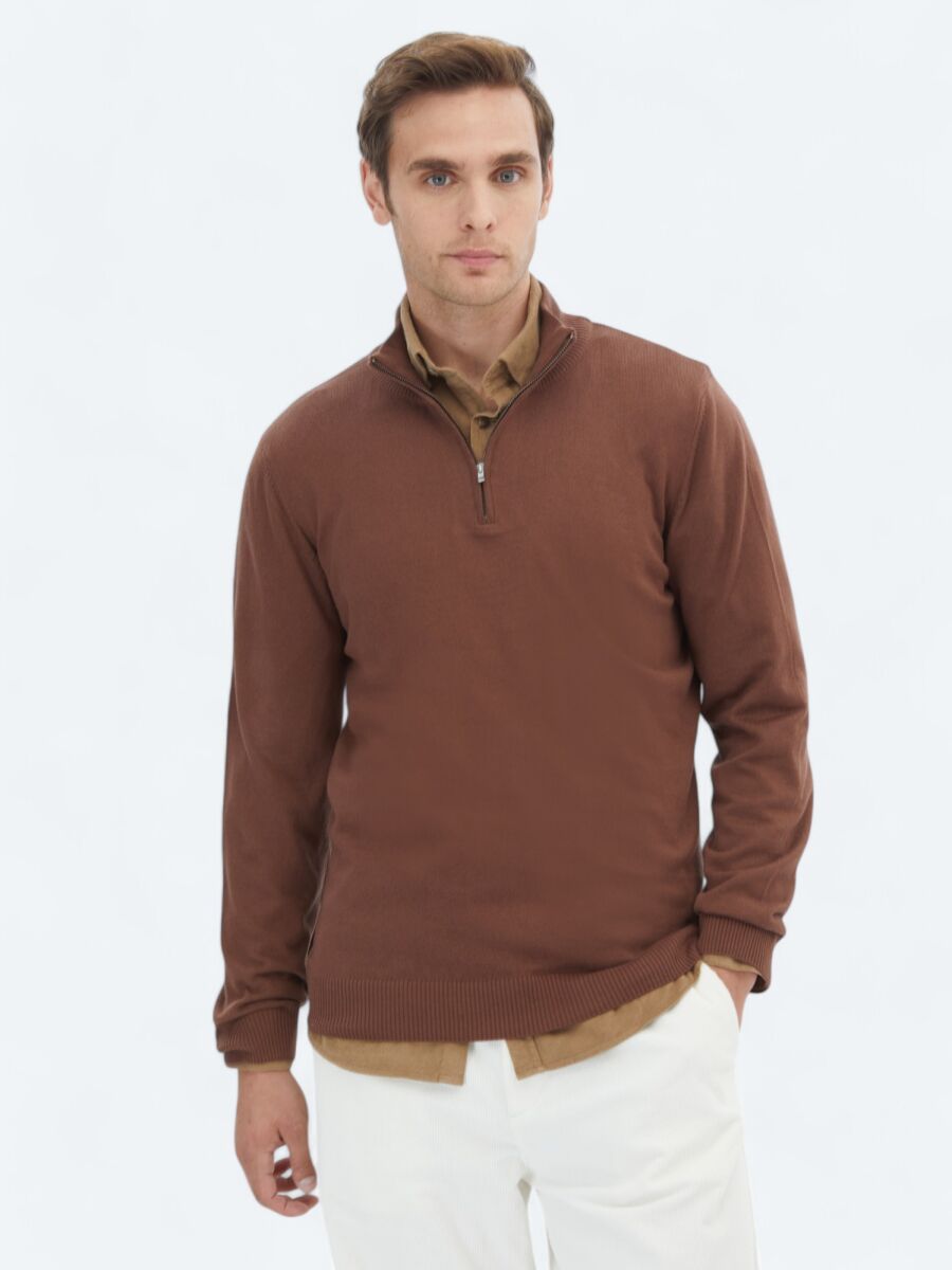 Brown Knitwear Sweatshirt - 1