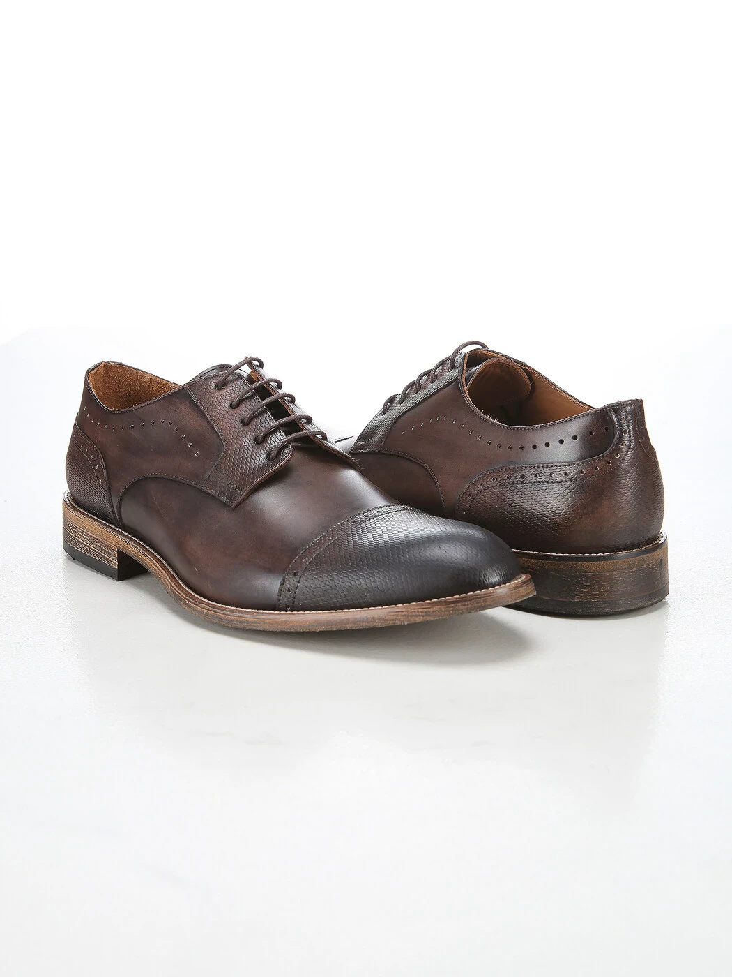 Brown Leather Casual Shoes - 4