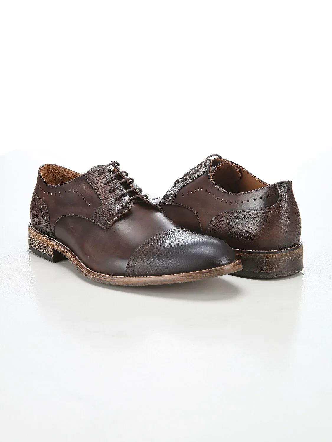Brown Leather Casual Shoes - 4