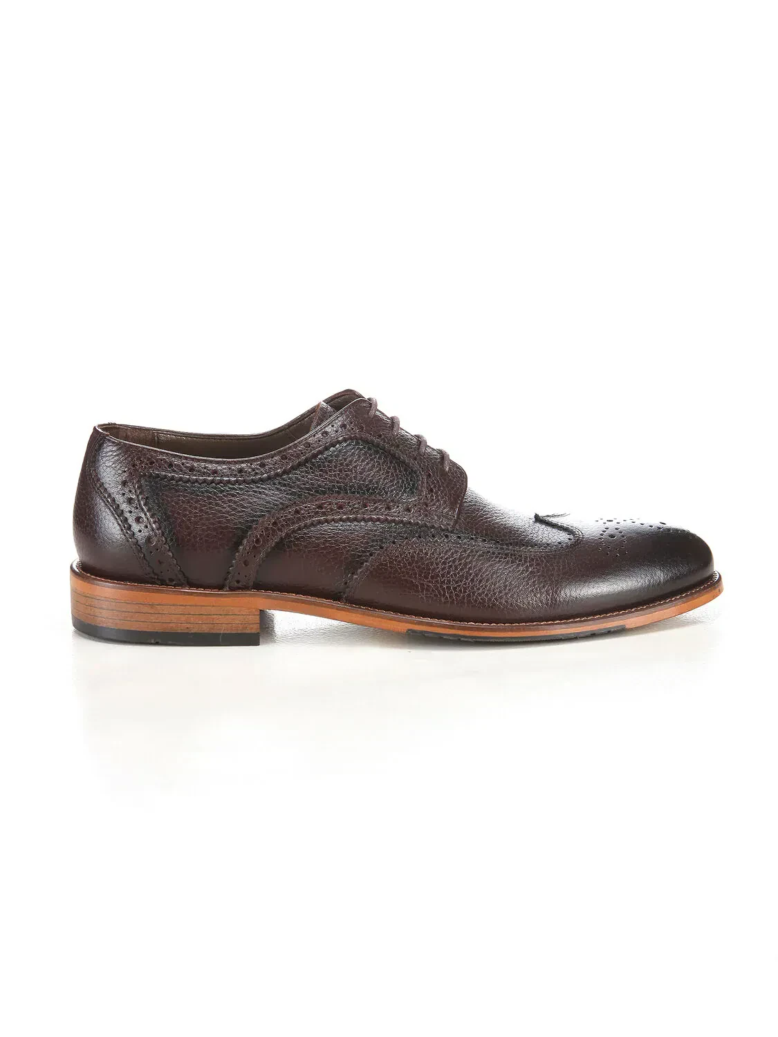 Brown Leather Classical Shoes - 1