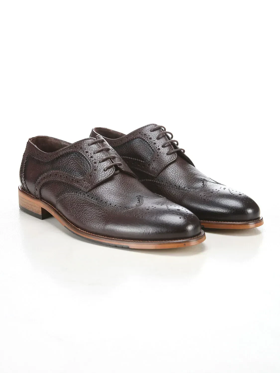 Brown Leather Classical Shoes - 2