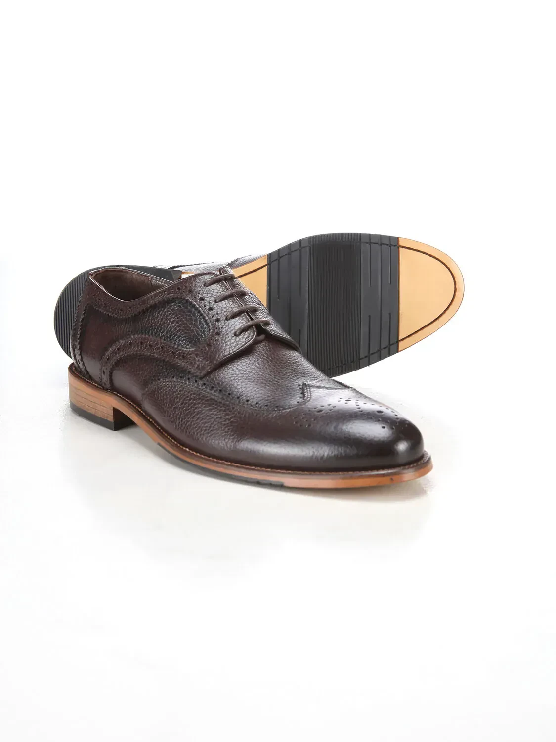 Brown Leather Classical Shoes - 3