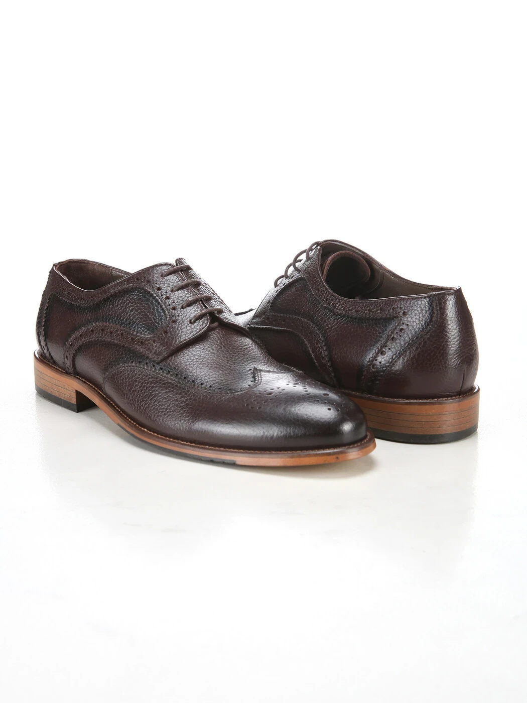 Brown Leather Classical Shoes - 4