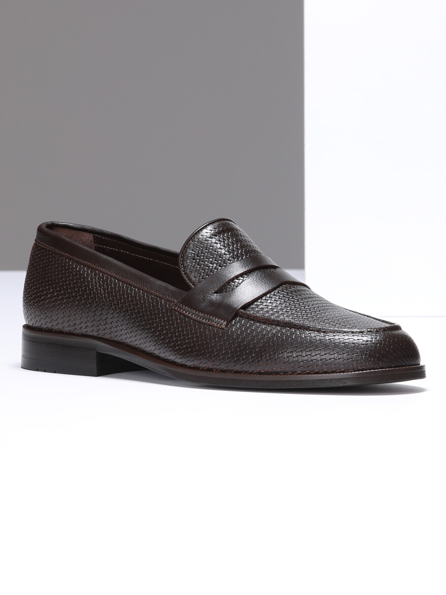 Brown Leather Classical Shoes - 1